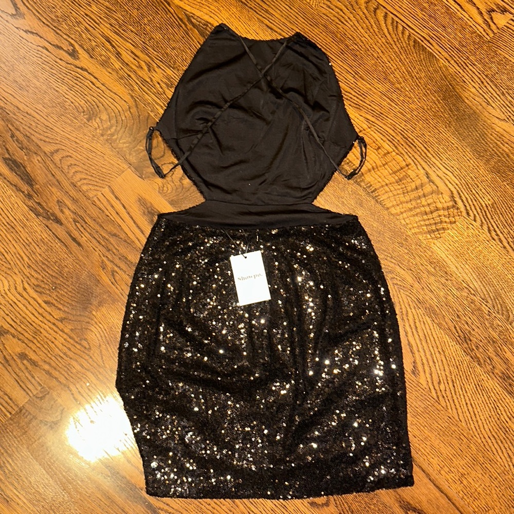 Sequin Halter Strap Mini Dress - Picture 5 of 7